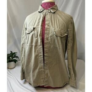 Madewell Army Green Utility Button Up Military Style Shirt‎ Size Medium